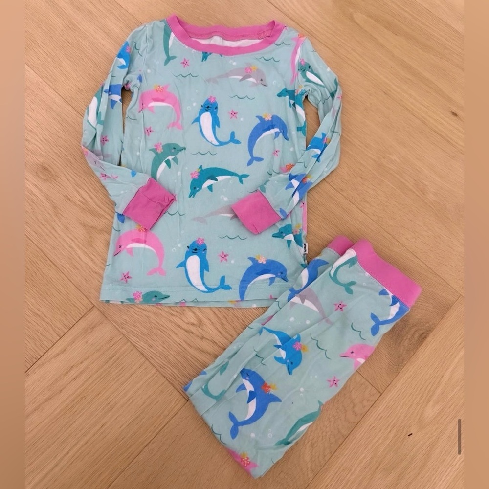 Kids Dolphin Pajama Set - Pink and Blue 🐬🩵🩷